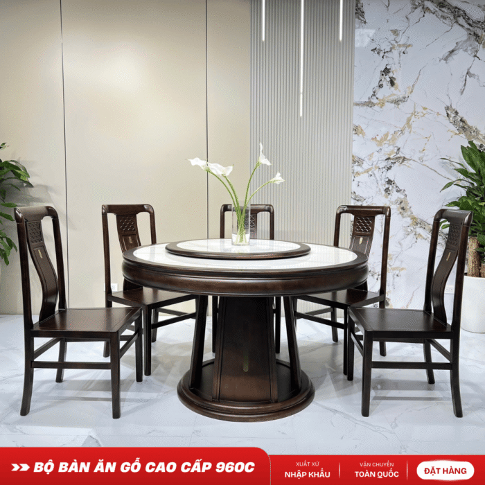 BỘ BÀN ĂN GỖ TRÒN CAO CẤP – 960